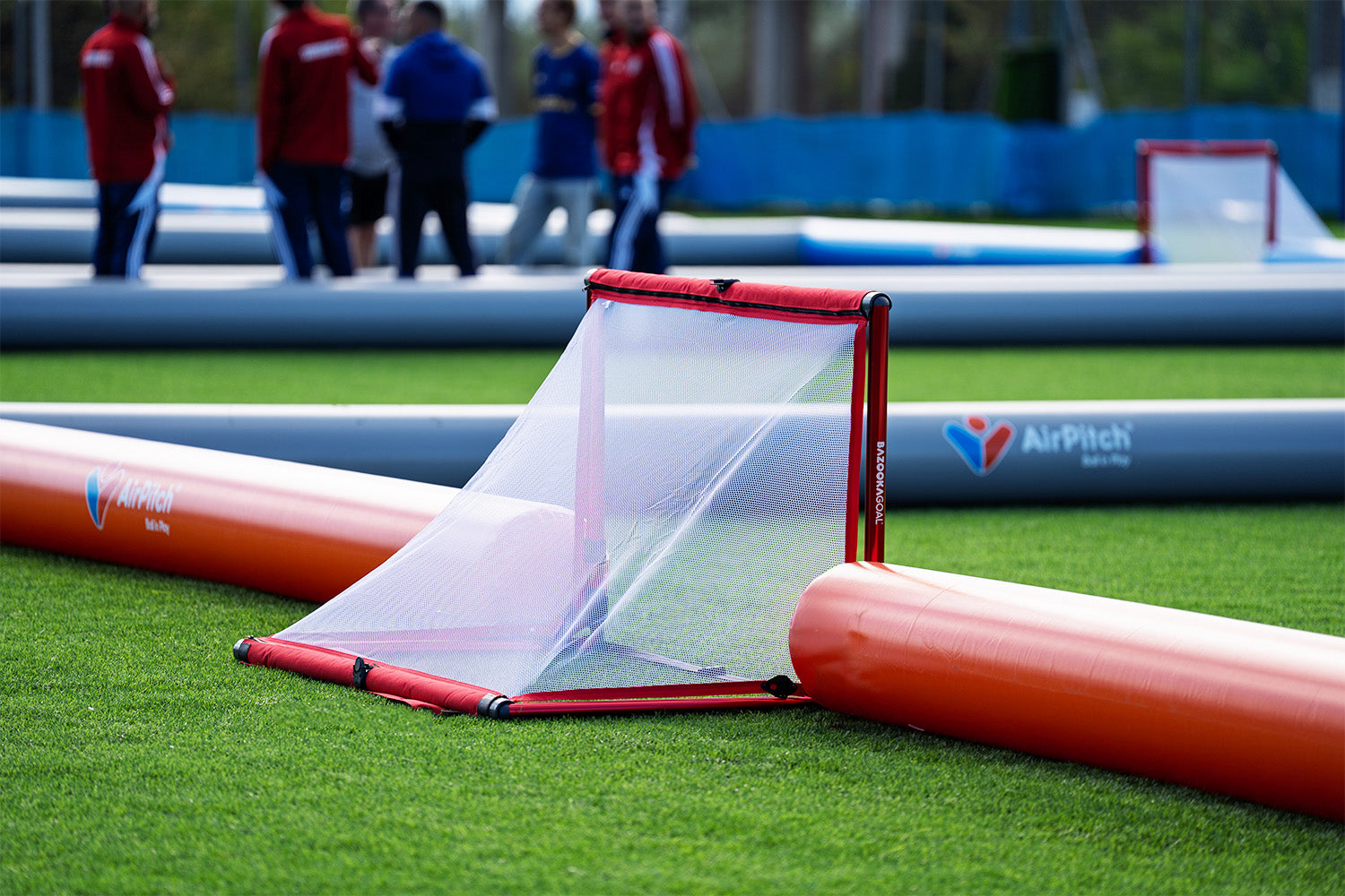 olympiacos fc airpitch inflatable football pitch blow up soccer field for youth event 3v3