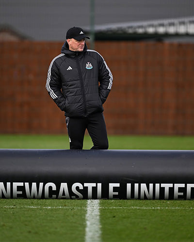 Newcastle United Football coach observing training on the AirPitch inflatable football pitch