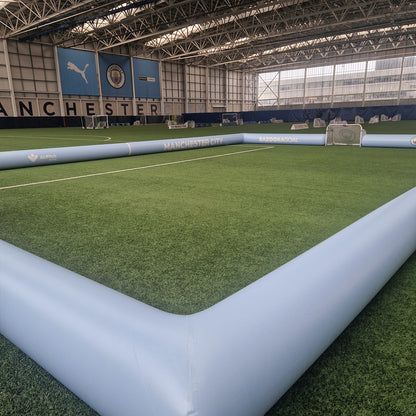 airpitch 3v3 inflatable football pitch 15x10m blow up soccer field custom manchester city