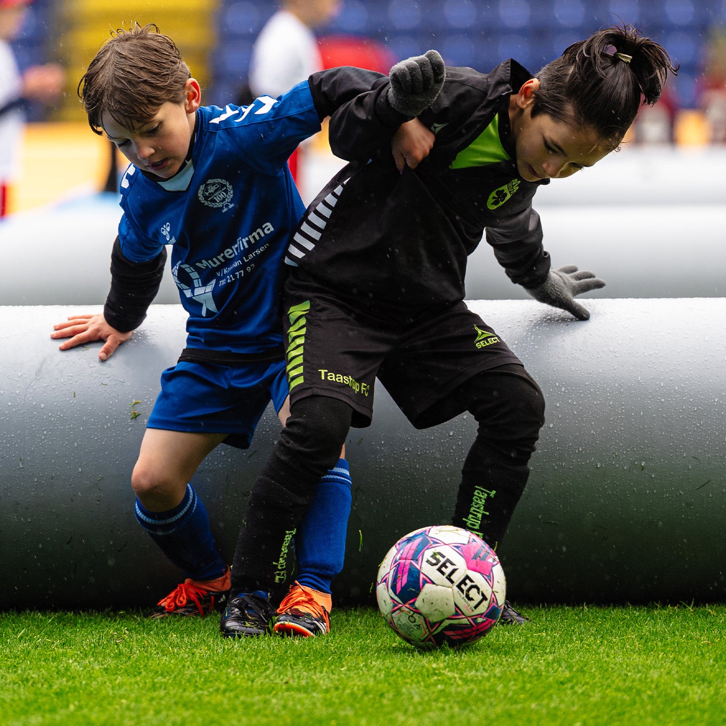 airpitch 3v3 inflatable football pitch 15x10m blow up soccer field kids playing