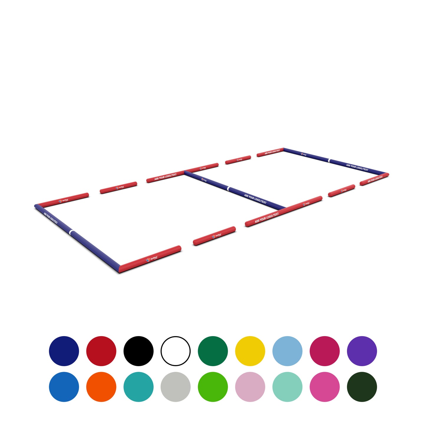 airpitch dual inflatable football soccer pitch field 3v3 blow up 15x20m custom funino