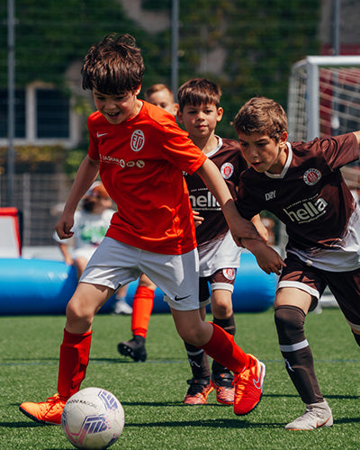 Exciting 3v3 football game taking place on an inflatable football pitch by AirPitch